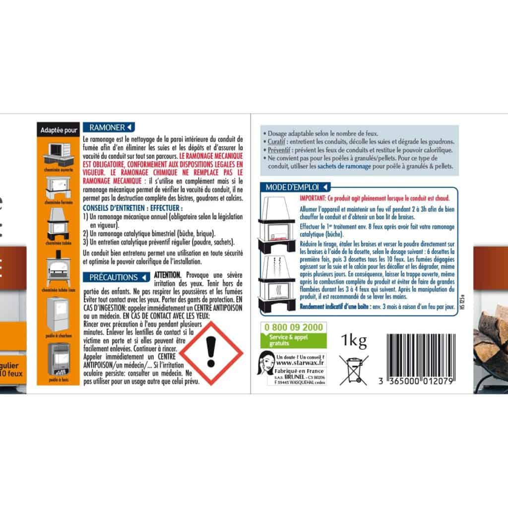 Poudre de ramonage pour poêle & cheminée