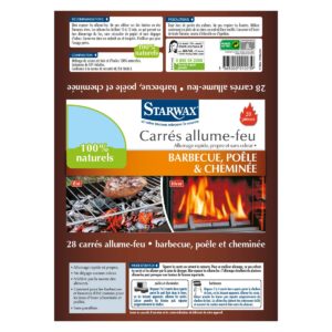 Carrés allume-feu pour barbecue, poêle et cheminée 5 Carrés allume-feu pour barbecue, poêle et cheminée